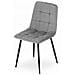 Sedia da pranzo PYRA - Velluto grigio chiaro con gambe in metallo nero x1 - Foto miniatura 7