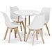 Tavolo rotondo KAMI con 4 sedie RIXK - Set bianco - Foto miniatura 1