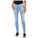 Pantaloni Lunghi In Denim Effetto Consumato E Strappato 10dbf0094 Donna - Foto miniatura 1