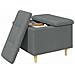 Pouf contenitore Grigio scuro 60 x 60 x 45 cm Tessuto - Foto miniatura 3