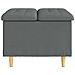 Pouf contenitore Grigio scuro 60 x 60 x 45 cm Tessuto - Foto miniatura 5