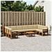 Set di divani da esterno con cuscino 11 pcs Naturale e Beige - Foto miniatura 2