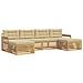 Set divani 6 pcs Bianco e Beige Legno di Acacia Massello - Foto miniatura 1