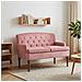 Loveseat con bottoni imbottiti Rosa 111 x 65 x 79 cm Velluto - Foto miniatura 2
