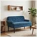 Loveseat con bottoni imbottiti Blu 120 x 66 x 78 cm Velluto - Foto miniatura 2