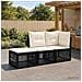 Set Divano da Giardino 3 pz 3-Numero di posti Nero polyrattan - Foto miniatura 8
