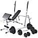 Panca Multifunzione Con Rack Bilanciere E Set Manubri 120 Kg - Foto miniatura 1