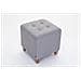 Poggiapiedi Divano Pharao - Sgabello Pouf Capitonné Imbottito in Tessuto I Sgabello Basso Salotto Piedini in Legno I Sgabello Quadrato da Sala 45x45 cm I Pouf Design Salotto Grigio Chiaro - Foto miniatura 3