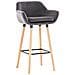 Sgabello Bar Grant In Velluto Sfoderabile I Sedia Alta Cucina In Legno Di Faggio Con Cuscino Removibile I Sgabello Bancone Con Schienale Grigio - Foto miniatura 1