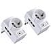 Electtaline 92208 Set 2 Adattatore Triplo Salvaspazio 2 Prese Bivalenti 10/16a E 1 Schuko Spina Piccola 10a Con Interruttore Riduttore - Foto miniatura 1