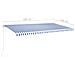 Tenda da Sole Retrattile Manuale con LED 600x350 cm Blu Bianco - Foto miniatura 4