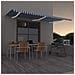 Tenda da Sole Retrattile Manuale con LED 600x350 cm Blu Bianco - Foto miniatura 6