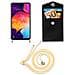Catena Di Telefoni Cellulari Compatibile Con Samsung Galaxy A30s In Crema Beige - Coperchio Protettivo In Silicone Con Anelli D'argento, Cinturino In Corda E Custodia Staccabile - Foto miniatura 8