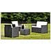 Salottino Outdoor Bacco - Set Salotto Da Esterno 4 Posti Made In Italy, Nero Antracite - Foto miniatura 6