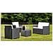 Salottino Outdoor Bacco - Set Salotto Da Esterno 4 Posti Made In Italy, Nero Antracite - Foto miniatura 1