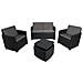 Salottino Outdoor Bacco - Set Salotto Da Esterno 4 Posti Made In Italy, Nero Antracite - Foto miniatura 4