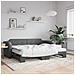 Divano Letto Con Letto Estraibile Grigio Scuro 90x200cm Tessuto - Foto miniatura 1