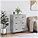 Credenza Grigio Cemento 69,5x34x90 Cm In Legno Multistrato - Foto miniatura 1