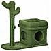 Tiragraffi Per Gatti Con Lettino, Casetta E Palo In Sisal A Forma Di Cactus, 68x30x67cm, Verde - Foto miniatura 1