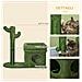 Tiragraffi Per Gatti Con Lettino, Casetta E Palo In Sisal A Forma Di Cactus, 68x30x67cm, Verde - Foto miniatura 6