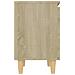 Comodino Con Gambe In Legno Massello Rovere Sonoma 40x35x50cm - Foto miniatura 6