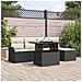 Set di divani da giardino 6 pezzi con cuscini in rattan nero polyrattan, Divano da giardino 2 posti con storage e cuscini in rattan nero polyrattan - Foto miniatura 2