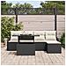 Set di divani da giardino 6 pezzi con cuscini in rattan nero polyrattan, Divano da giardino 2 posti con storage e cuscini in rattan nero polyrattan - Foto miniatura 3