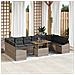 Set Giardino 11 Pezzi con Cuscini in Polyrattan Grigio - Foto miniatura 2
