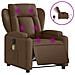 Poltrona Massaggiante Reclinabile Elettrica Marrone in Tessuto - Foto miniatura 1