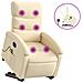 Poltrona Alzapersona Massaggiante Reclinabile Crema in Tessuto - Foto miniatura 1