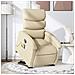Poltrona Alzapersona Massaggiante Reclinabile Crema in Tessuto - Foto miniatura 2