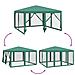 Tenda per Feste con 8 Pareti Laterali in Rete Verde 4x4 m HDPE - Foto miniatura 6
