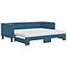 Divano Letto Estraibile con Materassi Blu 90x200 cm Velluto - Foto miniatura 1