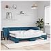 Divano Letto Estraibile con Materassi Blu 90x200 cm Velluto - Foto miniatura 2