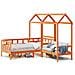 Set Dormeuse con Tetto Marrone Cera 90x200 cm Massello Pino - Foto miniatura 1