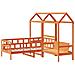 Set Dormeuse con Tetto Marrone Cera 90x200 cm Massello Pino - Foto miniatura 3
