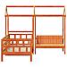 Set Dormeuse con Tetto Marrone Cera 90x200 cm Massello Pino - Foto miniatura 4