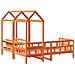 Set Dormeuse con Tetto Marrone Cera 90x200 cm Massello Pino - Foto miniatura 9