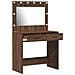 Tavolo da trucco con luci LED Rovere Marrone 78,5x41x135 cm - Foto miniatura 4