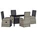 Set da Pranzo per Giardino con cuscino 5 pcs Grigio polyrattan - Foto miniatura 1