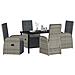 Set da Pranzo per Giardino con cuscino 5 pcs Grigio polyrattan - Foto miniatura 3