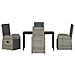 Set da Pranzo per Giardino con cuscino 5 pcs Grigio polyrattan - Foto miniatura 7