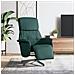 Poltrona Reclinabile con Poggiapiedi Verde Scuro in Tessuto - Foto miniatura 2