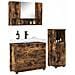 Set di mobili per il bagno con cassetto 3 pcs Rovere fumé - Foto miniatura 3