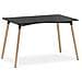 Tavolo YURO 120 cm x 80 cm con 4 sedie WAT - Nero /Gambe nere - Foto miniatura 3