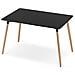 Tavolo YURO 120 cm x 80 cm con 4 sedie WAT - Nero /Gambe nere - Foto miniatura 2