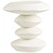 Tavolino Da Appoggio Blackburn In Fiberclay Bianco Forma Scultorea 43x39x45 Cm - Foto miniatura 1