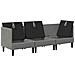 Set di mobili per il soggiorno 3 pcs Grigio scuro Tessuto - Foto miniatura 4