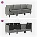 Set di mobili per il soggiorno 3 pcs Grigio scuro Tessuto - Foto miniatura 8