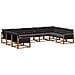 Set di divani da esterno con cuscino 9 pcs Naturale e Nero - Foto miniatura 1